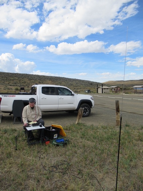 K0GUZ and truck at Elhead Reservoir